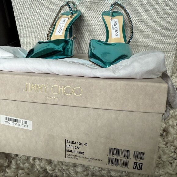 Jimmy Choo Teal Stiletto Heels - Picture 7 of 10